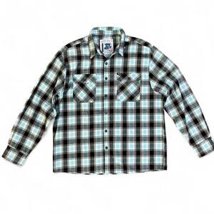 Flannel Bunker Montana Wake Co. Men’s Turquoise & Black Flannel Shirt Size XL